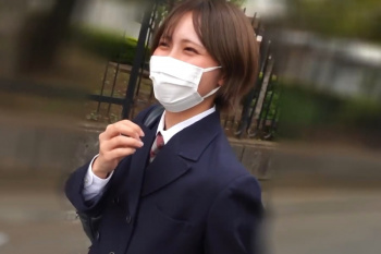 【無修正エロシロウト動画】ショートカット美ヘアＳＳＳ級ブレザー紺制服爽やか美女を青姦前戯からのハメ撮り！最後は大量生中出し発射だ！販売元削除済◎高画質◎の画像