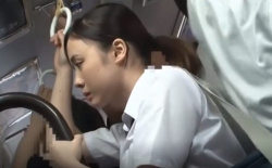【JK痴漢レイプ】登校中のJKがバスで変態に絡まれて自慢の色白巨乳を沢山弄ばれて恥ずかしい事させられながらも痴漢アクメしちゃう♡の画像