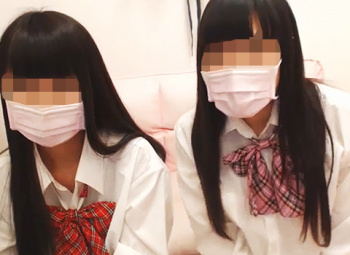 《ライブチャット》素人美少女!!黒髪ロングの可愛い女の子たちが電マでクリを刺激してエロレズ配信しちゃうゾ!!の画像