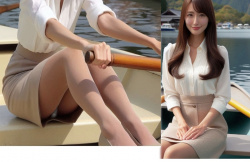 ロケでスカートなのに手漕ぎボートに乗らされた美人女子アナのパンチラ放送事故ハプニングの画像