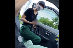 【無修正エムオクンエロ動画】ぱっつん黒髪１８才なりたてガチシロウト初心者が車内本番援◯！続きの後半最後は騎乗位ゴム生中出し！リアル会話◎礼儀正◎高画質◎の画像
