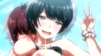 【エロアニメ】このチンポ気持ちよすぎぃ！鬼チンポの弟でマンコをコスられて即イキしてしまうJKたちｗｗの画像