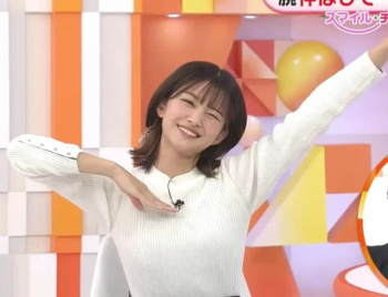 元櫻坂46原田葵アナ、おっぱいストレッチがエロ過ぎタマランちの画像