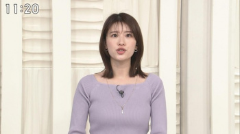 郡司恭子アナ、紫ニットおっぱい見えそう～たまりませんの画像