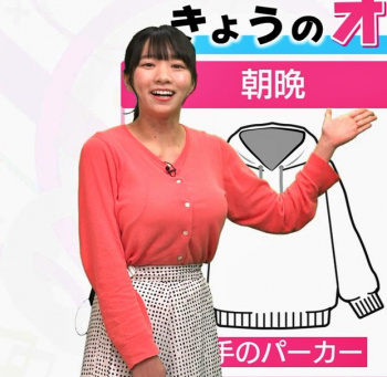 椿野ゆうこアナ、ピンクおっぱいデッカ！横から見るとすごいわの画像