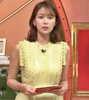 良原安美アナ、黄色おっぱいデッカ！乳房の膨らみたまりませ～んの画像