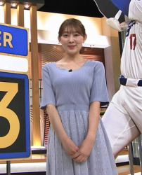 森山みなみアナ、今日の服やっべーぞ!ニットおっぱいエチエチ過ぎだぞの画像
