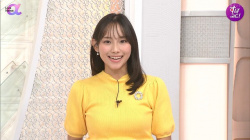 石渡花菜アナ、黄色ニットおっぱいデッカ!今日の膨らみはヤバかったの画像
