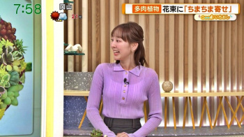 佐々木若葉アナ、白色下着透けすぎニットおっぱいエッロたまりませ～んの画像