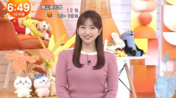藤本万梨乃アナ、ピンク色ニットおっぱいデッカ！膨らみエチエチ過ぎ！の画像