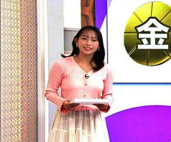 石渡花菜アナ、凄いニットおっぱい！なんちゅうオッパイしとんじゃの画像
