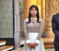 田原萌々アナ、ニットおっぱいエッロ！YCの膨らみエチエチ過ぎ最高！の画像