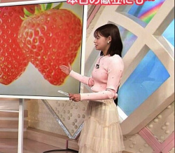 田﨑さくらアナ、ピンク色ニットおっぱいYCの膨らみデッカ！の画像
