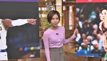 ヒロド歩美アナ、ピンク色ニットおっぱい増量してきたあああタマランなの画像