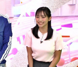 石渡花菜アナ、白おっぱいブルンブルンたまらん！YCの膨らみエッチ過ぎの画像