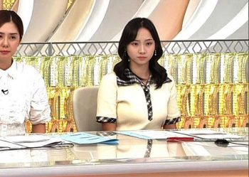 石渡花菜アナ、ニットおっぱいデッカ！横乳の膨らみエッチ過ぎ最高の画像