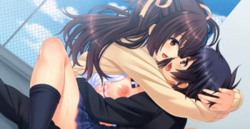 巨乳美少女JKが近親相姦！男子高校生の弟が学校の屋上でお姉ちゃんと性行為の画像