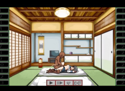 和室に布団が敷かれた部屋で女の子がエッチな事をされちゃうドットエロアニメ動画の画像