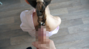 髪射: 三編みの髪の毛にぶっかけ 項もきれいの画像