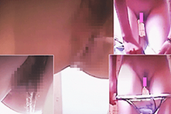 《無◯正》盗撮 海の家【女子トイレ】～正面の壁に「隠しカメラ」を設置～海水浴場の「オシッコ女子」の「マ●コ」をドアップ撮影の画像