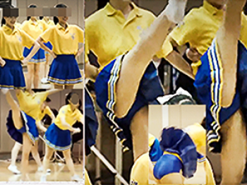 《盗撮カメラ》パンチラ【中学生チアガール】～競技会で「ミニスカ」の開脚を狙う～ムチムチ「太もも」＆くい込み「ブルマ」撮りの画像