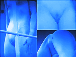 《赤外線カメラ》盗撮アスリート【外人ティーン】～水着の「飛び板女子」選手の「乳首・乳輪」「まんスジ・陰毛」が透け見え！の画像