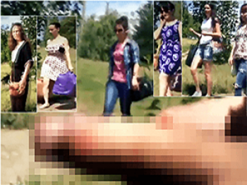 《無◯正》個人流出【外人センズリ】～野外で「仮性包茎」の「巨根ペニス」を露出～通行人に「自慰行為」を見せつける「変態男」の画像