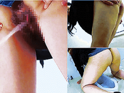 《無◯正》盗撮 女子トイレ【放尿マ●コ】～ 初めて「和式」を使う「制服JC・JK」～後ろ向き「ワンワン型」で「オシッコ」の画像