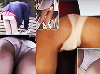 《盗撮カメラ》パンチラ【ミニスカ】～公園で無防備「ミニスカ」を狙う～ムッチリ「太もも」＆くい込み「生パンツ」を隠し撮りの画像