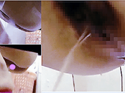 《無○正》盗撮 女子トイレ【放尿マ●コ】～穴型の「中国式便器」は丸見え～若い娘の「ワレメ・穴」「オシッコ」をドアップ撮影の画像