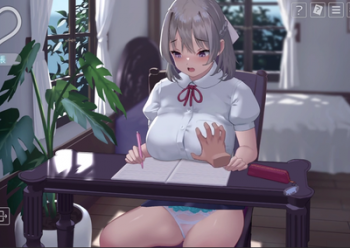 【巨乳女子高生（ＪＫ）エロゲープレイ動画】なついろレッスン（Porn hub：３２分）の画像