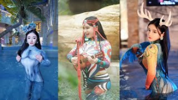 中国抖音性感美女大胸大屁股身材泳装比基尼内衣Chinese TikTok sexy beauty big breasts big ass body swimsuit bikini underwearの画像