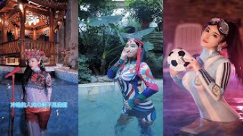 中国抖音性感美女大胸大屁股身材泳装比基尼内衣Chinese TikTok sexy beauty big breasts big ass body swimsuit bikini underwearの画像