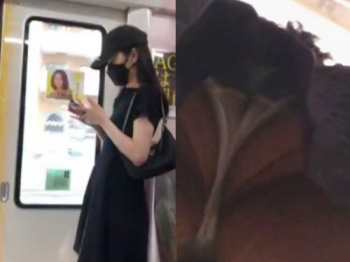 《盗撮動画》全身黒コーデなのにスカートの中は純白パンティの素人ギャルちゃんがこちらｗｗの画像