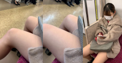 【画像】電車で目の前にこんなドスケベふとももがあったらガマンできんのやがの画像