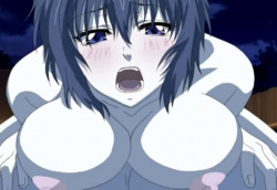 【エロアニメ】爆乳ビッチ美少女と野外でイチャラブセックス♥の画像