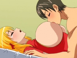 【エロアニメ】爆乳金髪美女のおっぱいは予想通り美味しいようです♥の画像