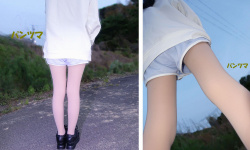 20歳 女子大生の連穿きフェイクタイツをゲットの画像