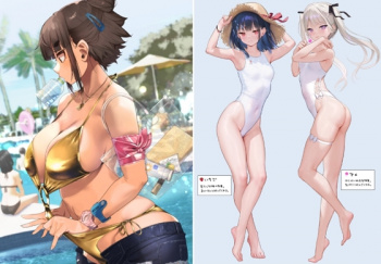 (H画像) 水着姿のえちえちな女の子イラストまとめ151の画像