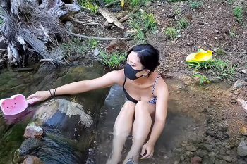 タトゥーにボディーピアスにツーブロックなバンギャ系Youtuberの温泉訪問動画　混浴女子【Konyoku Joshi】の画像