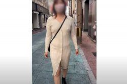 ノーブラで熊本の繁華街を歩く熟女Youtuber【日頃は真面目なOLは露出MILF】の画像