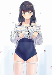 【JK】制服の下にスクール水着を着てる可愛い女子校生の画像【スク水】の画像