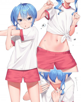 【二次】運動の汗を吸って良いニオイがしそうな体操服姿の女の子の画像の画像