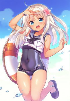 【スク水】貧乳、微乳だからこそ似合ってしまうスクール水着女子画像の画像