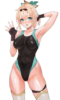 【二次】身体のラインがピタっと出ちゃう競泳水着を着た女の子の画像の画像