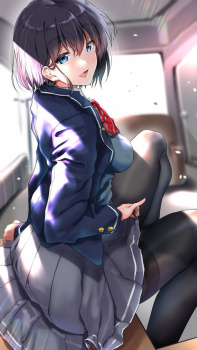 【定期】可愛い黒タイツ女子校生ちゃんの二次画像【制服JK】の画像