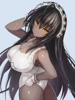 【白スク水】リアルでは見たことがない気がする白スクール水着女子画像の画像
