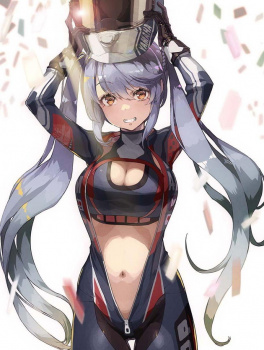 【二次】ボディラインぴっちりのライダースーツ姿がセクシーな女性の画像の画像