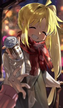 【二次】とても寒いのでマフラーが暖かそうな冬の装い女子画像の画像