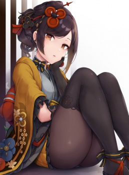 【黒スト】意外と合う？和服や巫女装束で黒タイツを履いた女の子の画像の画像